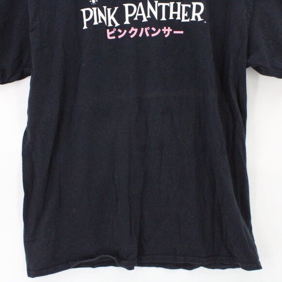 Pink Panther Shirt Mens Black Short Sleeve Japanese Logo Graphic Cotton Large L - Picture 4 of 9